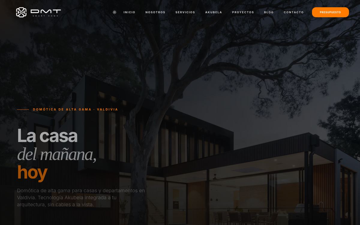 Portada del sitio de DMT Smart Home