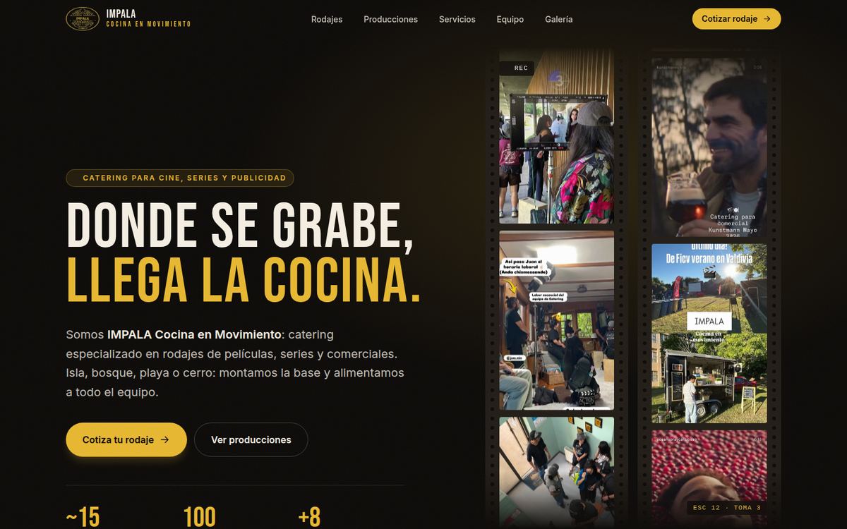 Portada del sitio de IMPALA Cocina en Movimiento